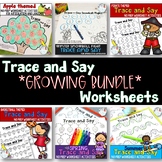 Trace and Say Worksheets for speech therapy: Growing Bundle