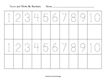 Preview of Trace and Write My Numbers 1-10 and 1-20