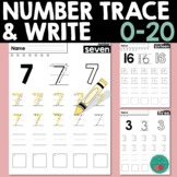 Trace and Write Numbers 1-20 Worksheets for Number Practic