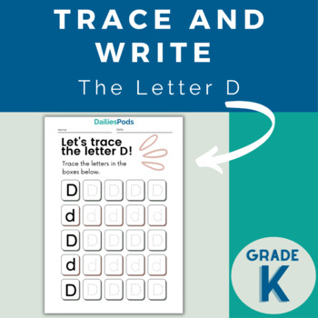 Trace and Write the Letter D | Uppercase Letter D Tracing and Writing ...