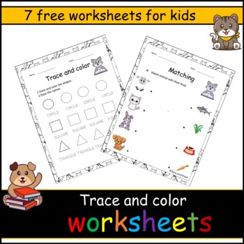 Preview of Trace and color worksheets