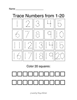 Trace and count numbers 1-20 by SPED supplements for Special Teachers