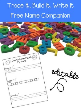 Preview of Trace it, Build it, Write it: Free Name Companion