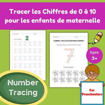 Preview of Trace les Chiffres - French Number Tracing Worksheets for Early Learners