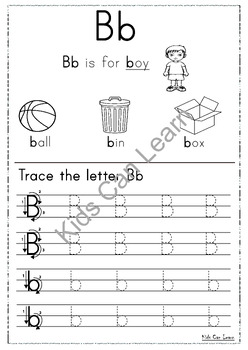 Trace letter Bb by Kids Can Learn English | TPT