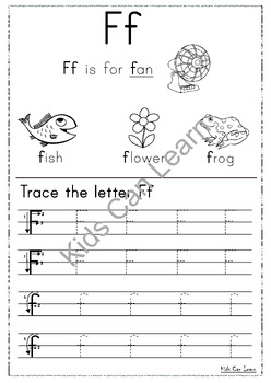 Trace letter Ff by Kids Can Learn English | TPT