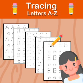 Preview of Trace letters A-Z / Alphabet Trace / Back To School / Handwriting worksheet