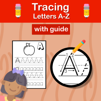 Preview of Trace letters A-Z / Guided Alphabet Trace / Back To School