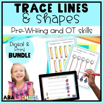 Preview of Tracing lines and shapes Fine Motor Skills and OT Activities BUNDLE with data