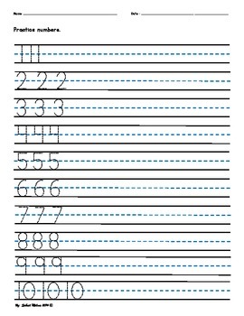 Trace numbers worksheet by Educative Teaching Ideas | TpT
