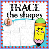 Trace the 2D shapes | Easy worksheet for Kindergarten-first grade