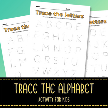 Trace the Alphabet - Letter Tracing Worksheet for Kids - Handwriting Sheet