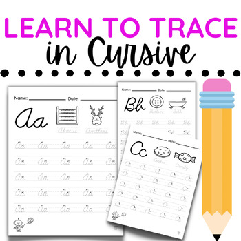 Trace the Alphabet in Cursive Uppercase Lowercase Letter Formation