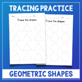 Trace the Geometric Shapes Math Worksheets - Tracing Pract