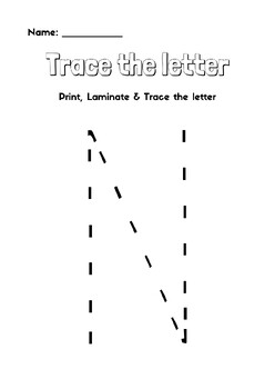 Preview of Trace the Letter N - Enjoy & Learn