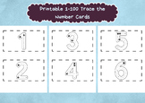 Trace the Number 1-100 Cards, Writing Worksheet, Back to S