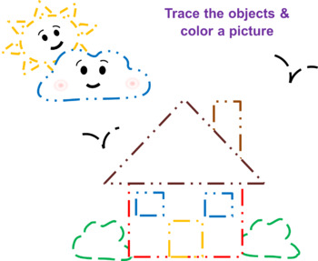 Trace the objects and complete a picture by Learning Fun Tour | TpT