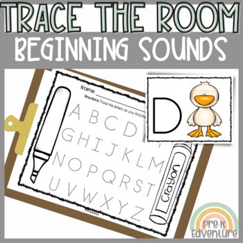 Preview of Trace the Room Alphabet | Pre-K or Kindergarten Literacy Activity