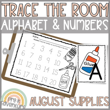 Preview of Trace the Room Back to School | Alphabet and Number Recognition