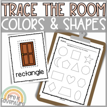 Preview of Trace the Room Colors and Shapes | Pre-K or Kindergarten Math Center