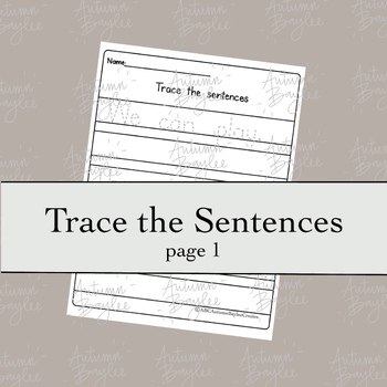 Preview of Trace the Sentences pg 1