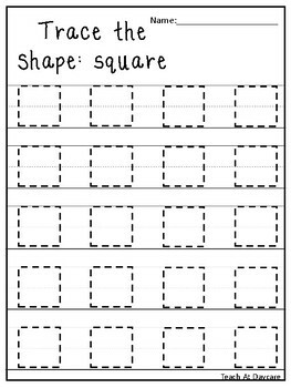 trace the shapes tracing worksheets preschool kdg math by teach at