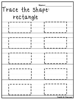 Trace the Shapes Tracing Worksheets. Preschool-KDG Math. by Teach At