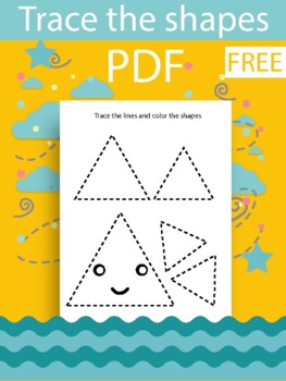 Preview of Trace the Shapes : preschool worksheets, Pre-Writing Tracing Shapes