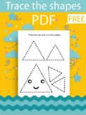 Trace the Shapes : preschool worksheets, Pre-Writing Traci