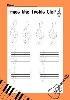 Preview of Trace the Treble Clef Music