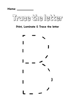 Preview of Trace the letter B - Enjoy & Learn