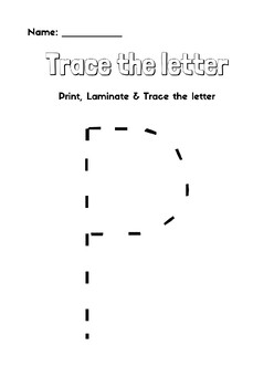 Preview of Trace the letter P - Enjoy & Learn