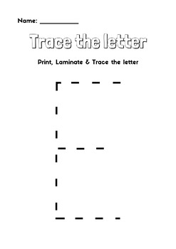 Preview of Trace the letter E - Enjoy & Learn