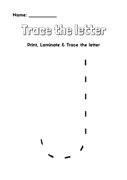 Preview of Trace the letter J - Enjoy & Learn