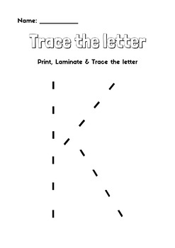 Preview of Trace the letter K - Enjoy & Learn