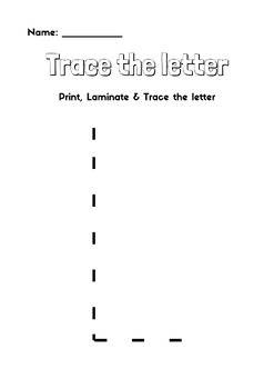 Preview of Trace the letter L - Enjoy & Learn