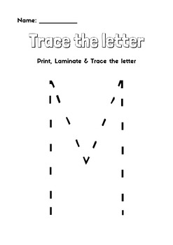 Preview of Trace the letter M - Enjoy & Learn