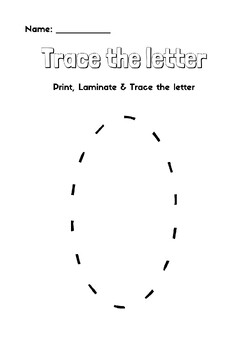 Preview of Trace the letter  O - Enjoy & Learn
