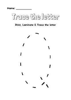 Preview of Trace the letter Q - Enjoy & Learn