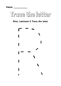 Preview of Trace the letter R - Enjoy & Learn