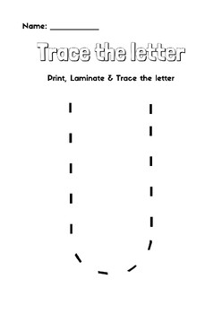 Preview of Trace the letter U - Enjoy & Learn