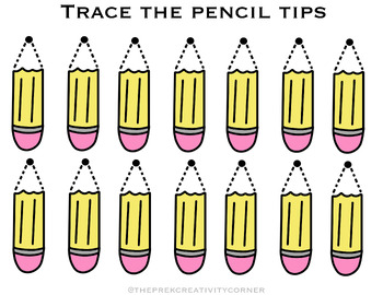 Preview of Trace the pencil tips (Back to School)