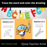 Trace the word and color the drawing