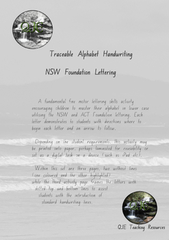 Preview of Traceable Alphabet Handwriting - NSW Foundation Lettering