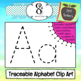Traceable Alphabet and Number Clip Art