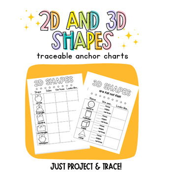 Preview of 2D & 3D Shapes - Traceable Anchor Charts