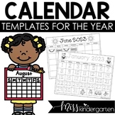 Kindergarten Calendar 2024 & 2025 Editable Monthly Templat