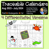 Traceable Monthly Calendars NEW for 2023-2024, math center