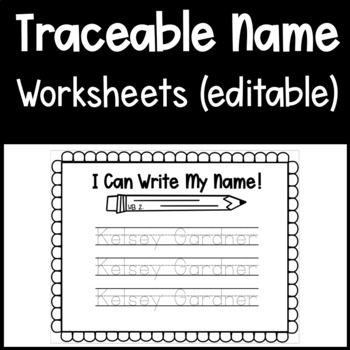 Preview of Traceable Name Handwriting Paper (editable) First/first & last name