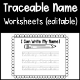 Traceable Name Handwriting Paper (editable) First/first & 